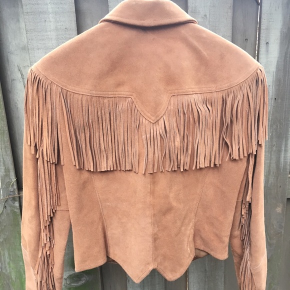 Vintage Leather Jacket with Fringe - Picture 4 of 8